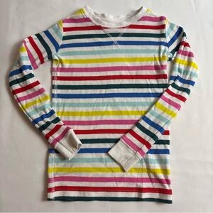 Primary Colorful Striped Kids Long Sleeve Pajama Shirt
